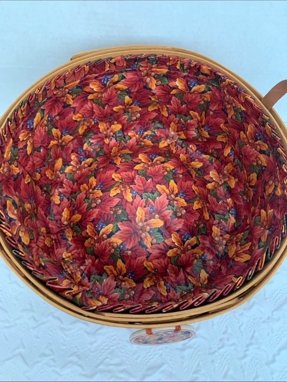 Longaberger 1995 Shades of Autumn Basket Plenty Liner Protector Display NEW READ